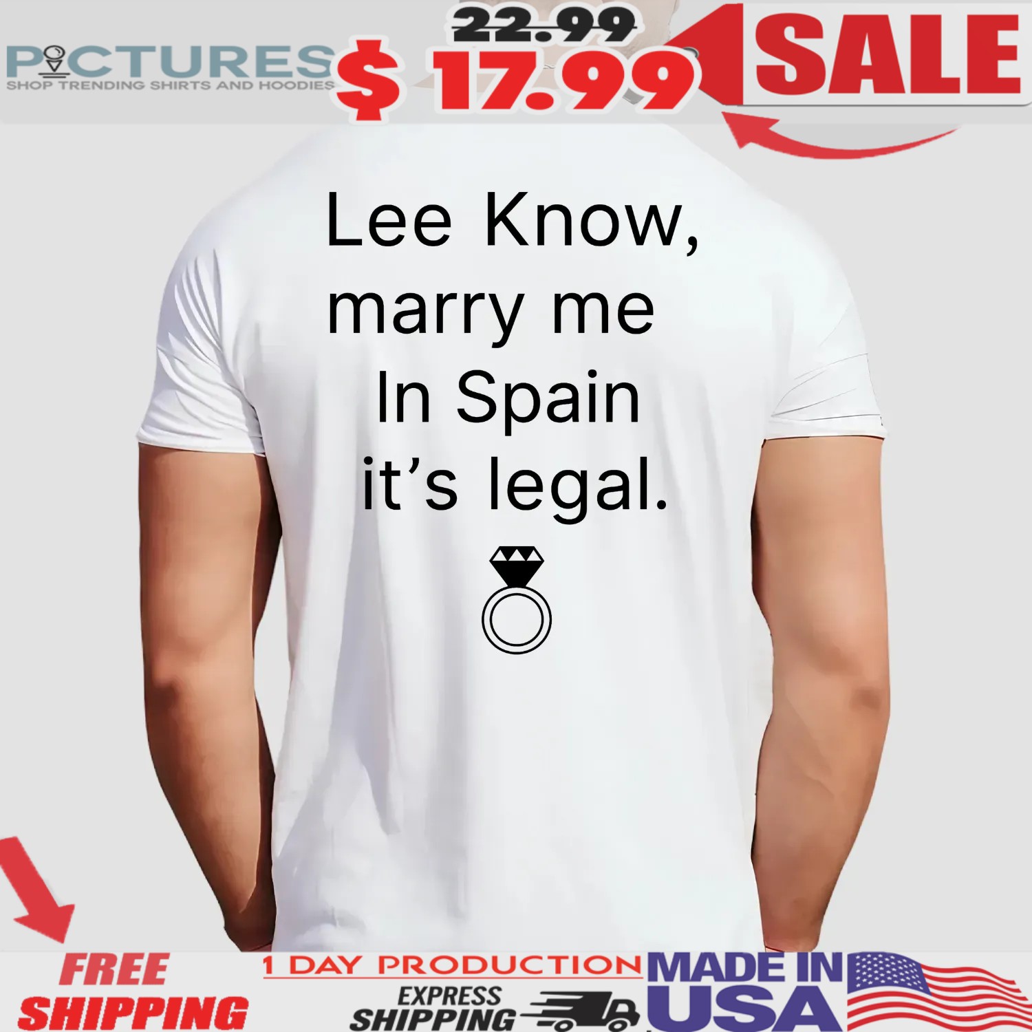 Lee Know Marry Me In Spain It's Legal Stray Kids Madrid Concert T Shirt