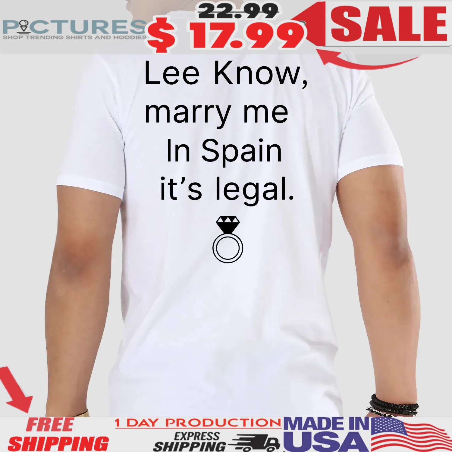 Lee Know Marry Me In Spain It's Legal Stray Kids Madrid Concert T Shirt
