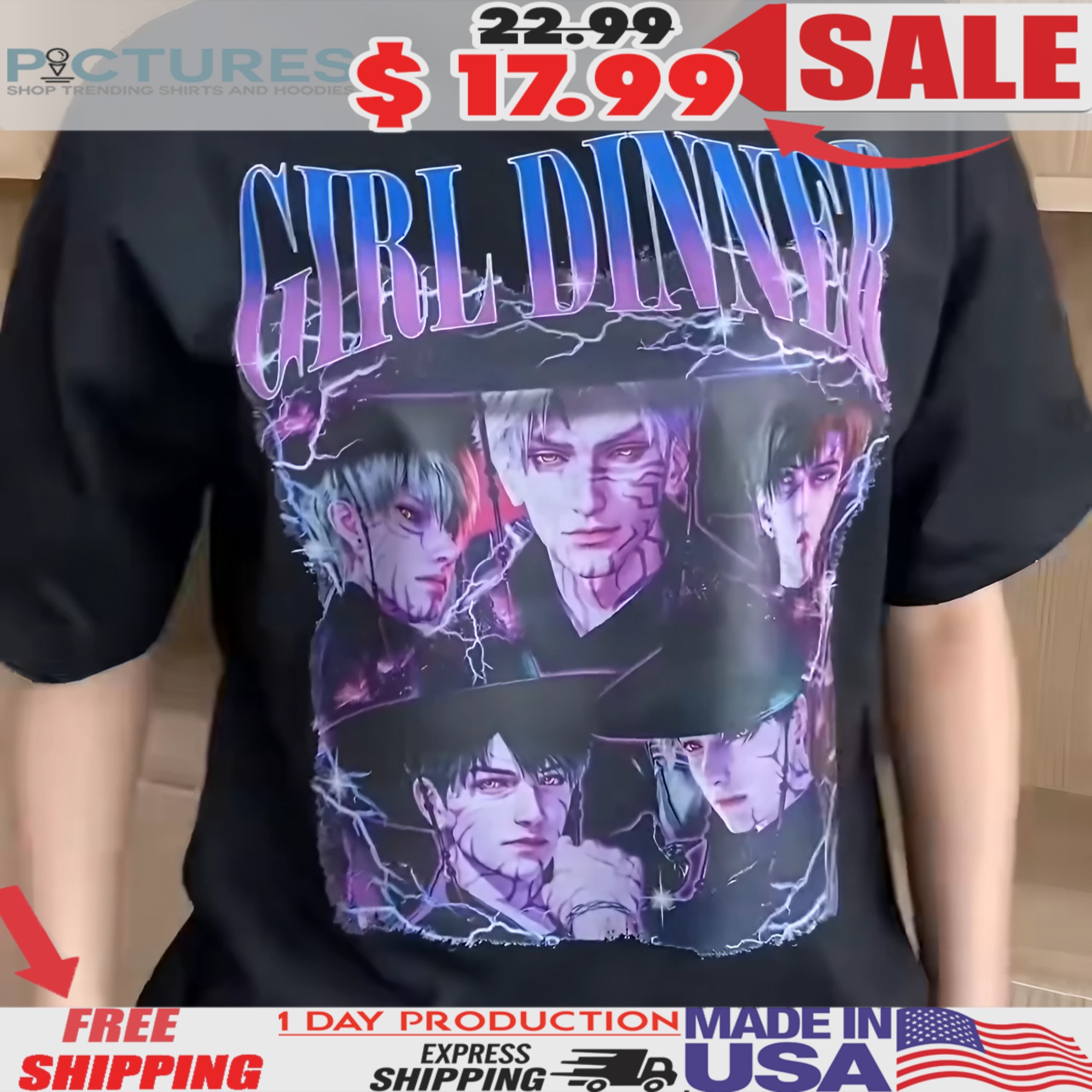 Love and Deepspace x Kрор Demon Hunters Girl Dinner Bootleg T Shirt