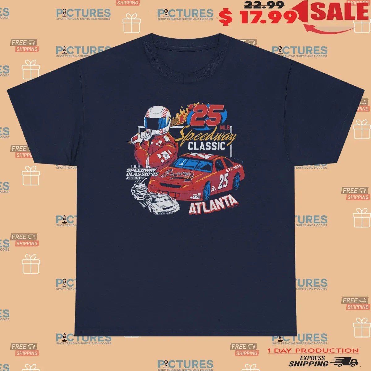MLB Speedway Classic 2025 Atlanta Braves Baseball Racing T Shirt