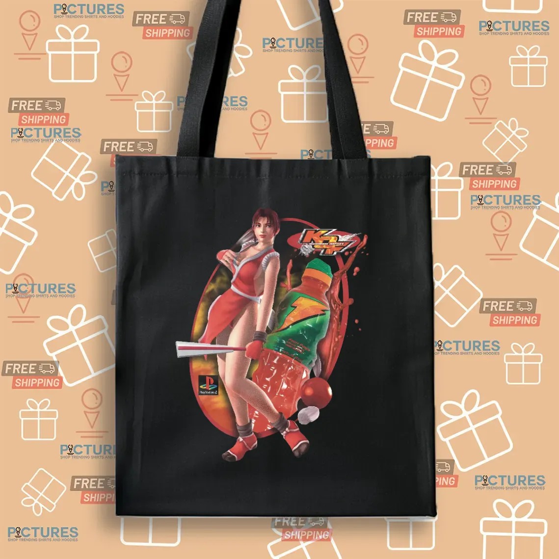 Mai Shiranui KOF Maximum Impact Gatorade drink Gaming Character Graphic T Shirt