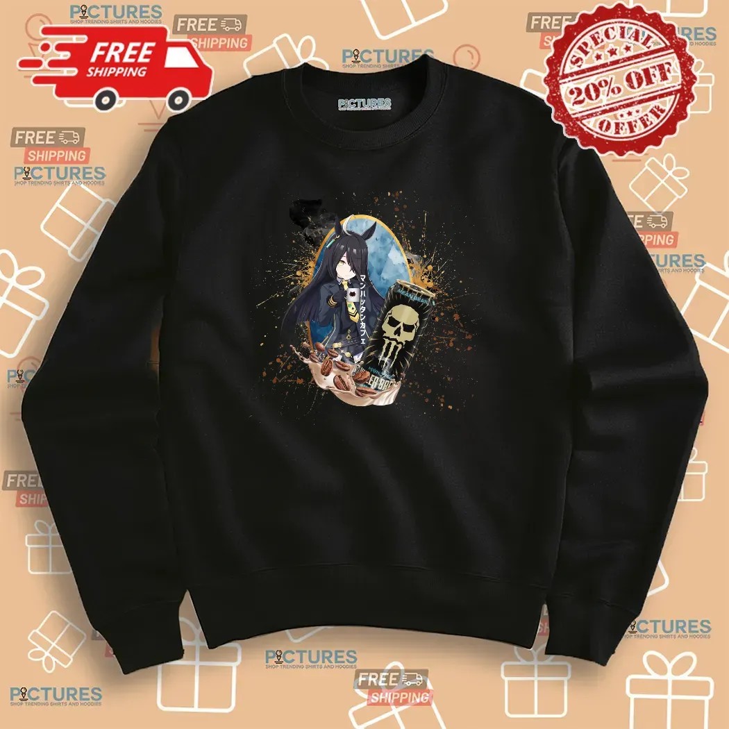 Manhattan Cafe Uma Musume Pretty Derby Monster Killer Brew Mean Bean Energy Drink Anime T Shirt