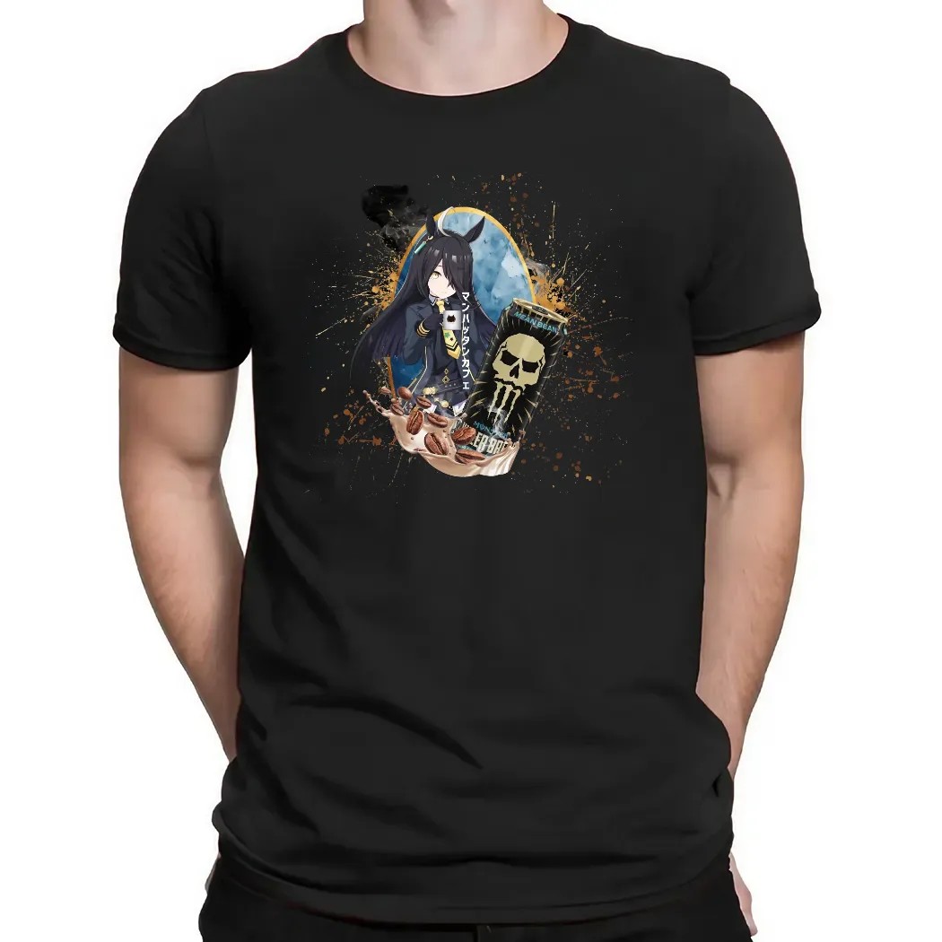 Manhattan Cafe Uma Musume Pretty Derby Monster Killer Brew Mean Bean Energy Drink Anime T Shirt