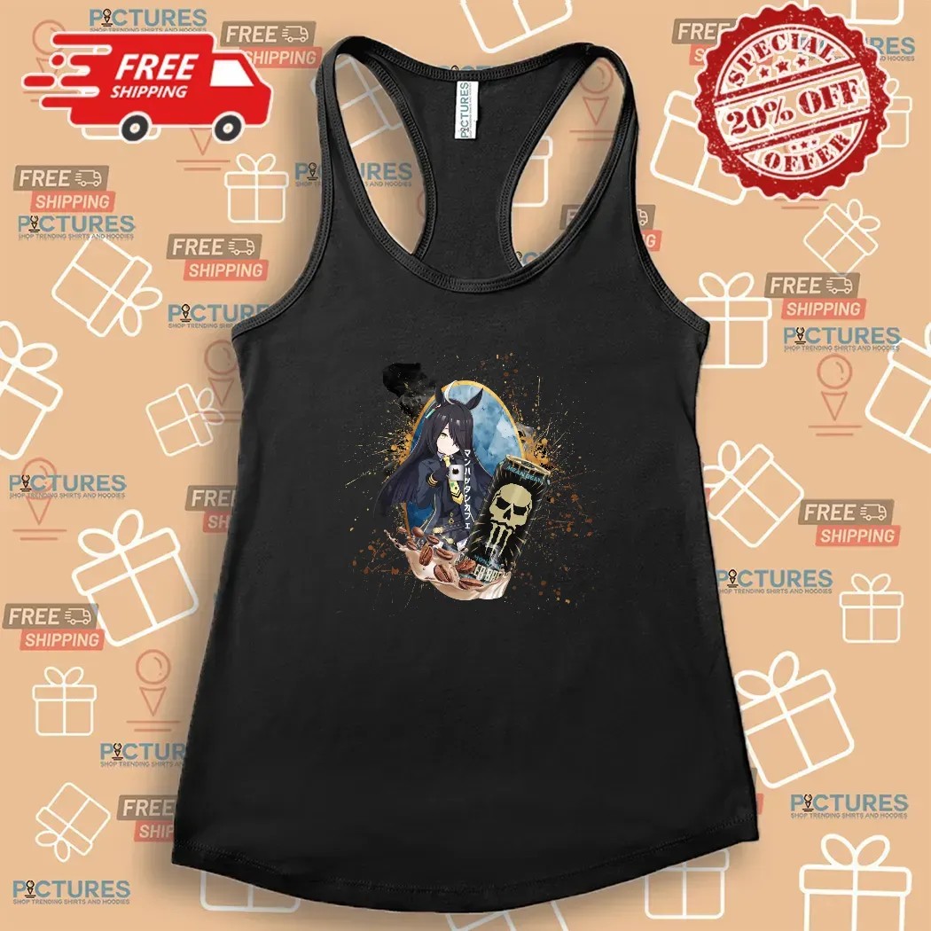 Manhattan Cafe Uma Musume Pretty Derby Monster Killer Brew Mean Bean Energy Drink Anime T Shirt