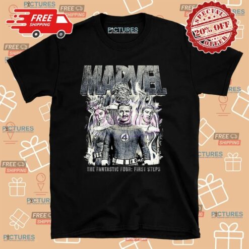 Marvel Fantastic Four First Steps Retro Comic Disneyland Superhero T Shirt