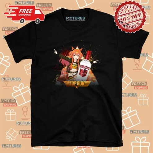 Mayano Top Gun Umamusume Pretty Derby Smirnoff Vodka Anime T Shirt
