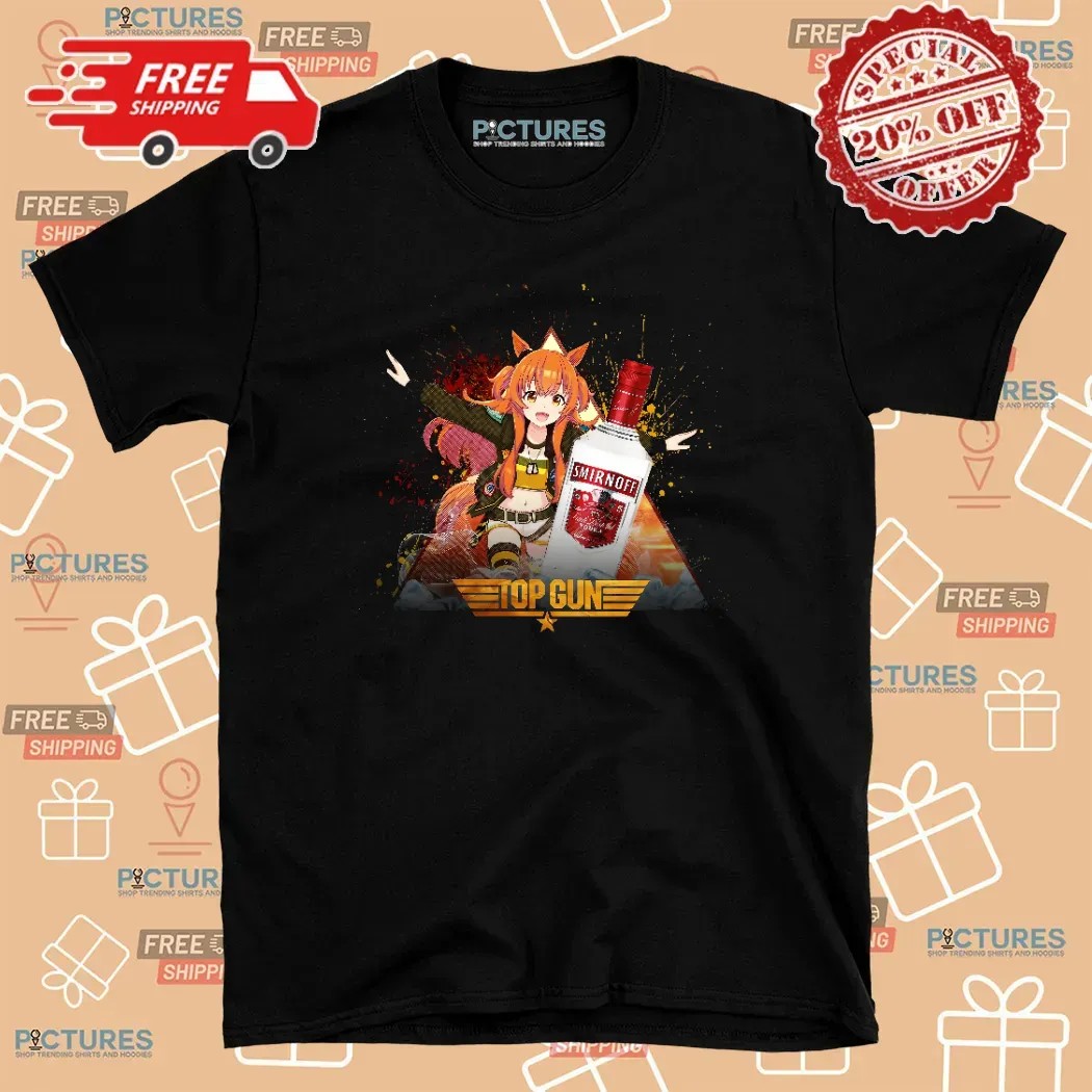 Mayano Top Gun Umamusume Pretty Derby Smirnoff Vodka Anime T Shirt