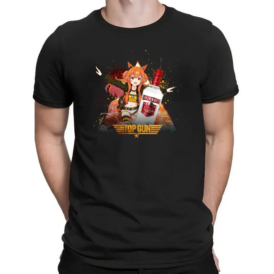 Mayano Top Gun Umamusume Pretty Derby Smirnoff Vodka Anime T Shirt