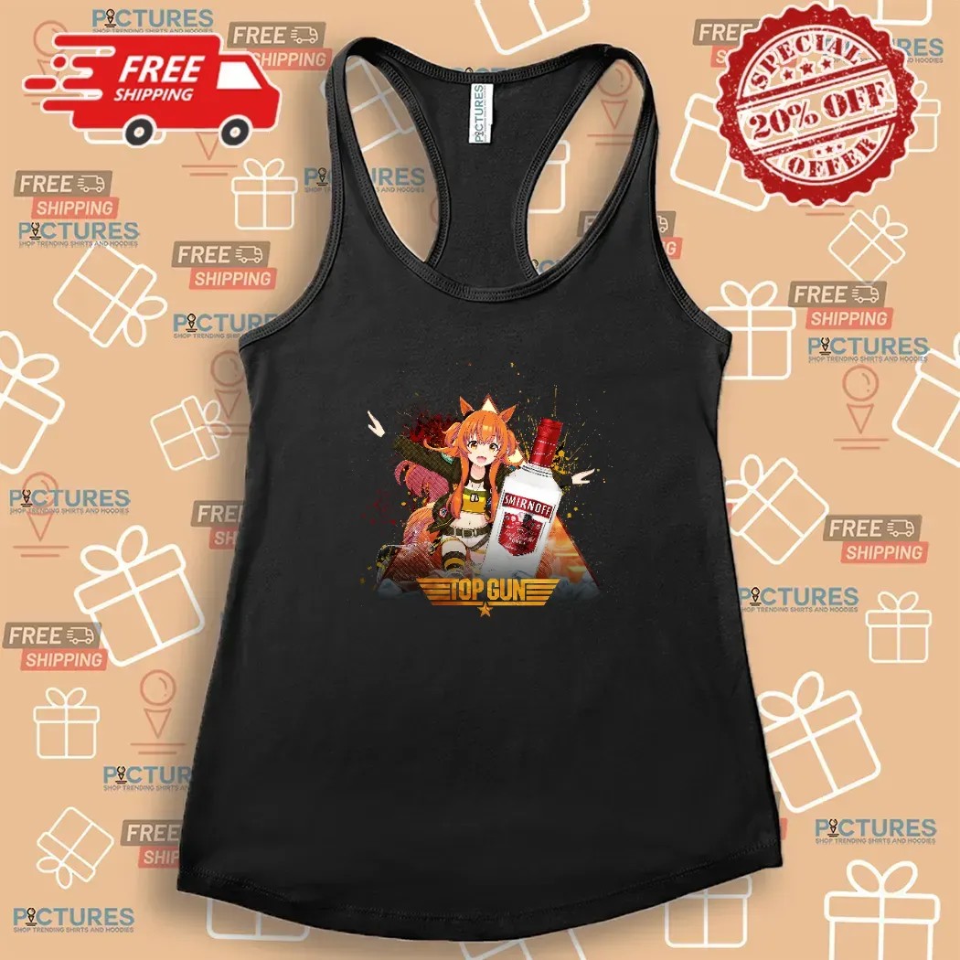 Mayano Top Gun Umamusume Pretty Derby Smirnoff Vodka Anime T Shirt