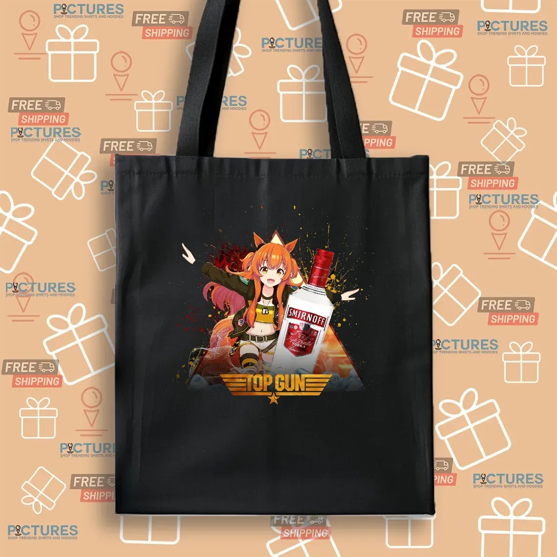 Mayano Top Gun Umamusume Pretty Derby Smirnoff Vodka Anime T Shirt