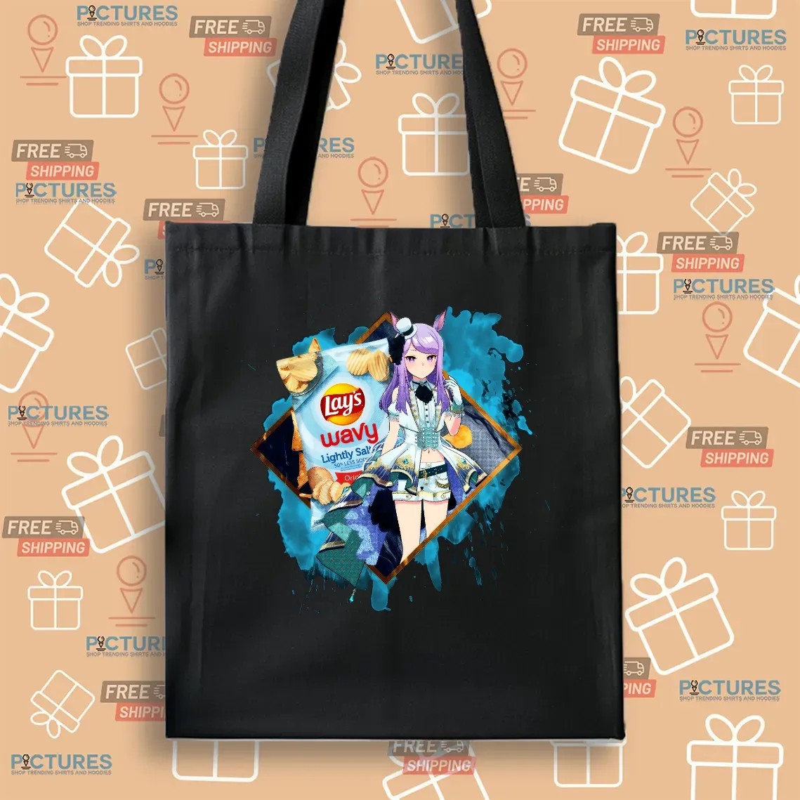 Mejiro McQueen Umamusume Pretty Derby Lay's Wavy Lightly Salted Potato Chips Anime T Shirt