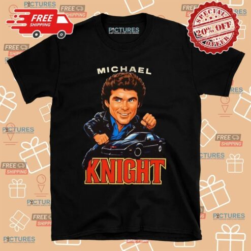 Michael Knight Knight Rider Caricature T Shirt