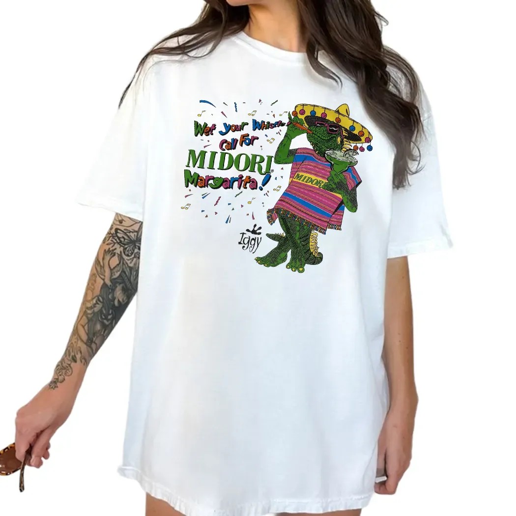 Midori Wet Your Whistle Call For Midori Margarita Lizard Iggy T Shirt