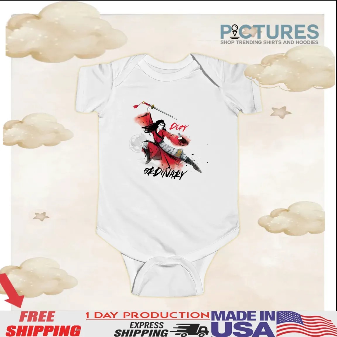 Mulan Defy Ordinary Watercolor T Shirt