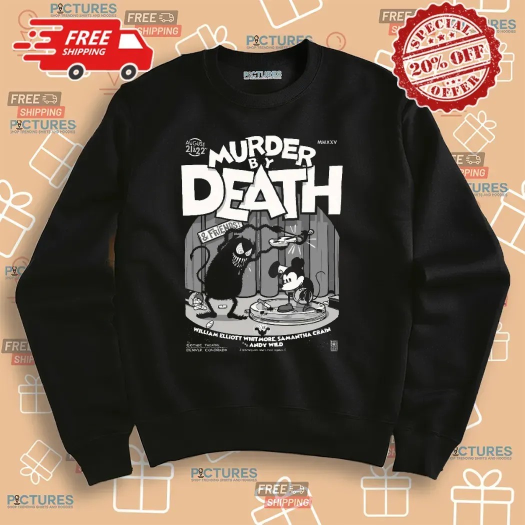 Murder By Death Denver Colorado 2025 Shows Poster At Gothic Theatre On August 21 22 Retro Mickey Show Poster T Shirt