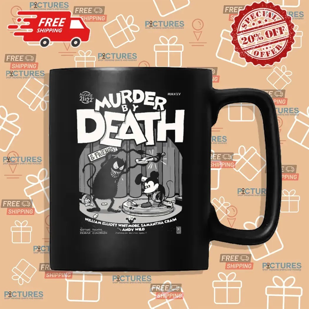 Murder By Death Denver Colorado 2025 Shows Poster At Gothic Theatre On August 21 22 Retro Mickey Show Poster T Shirt