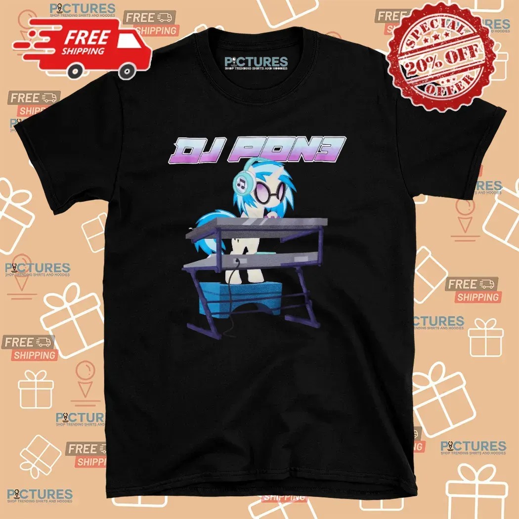 My Little Pony DJ Pon-3 Vinyl Scratch EDM Unicorn Graphic T Shirt