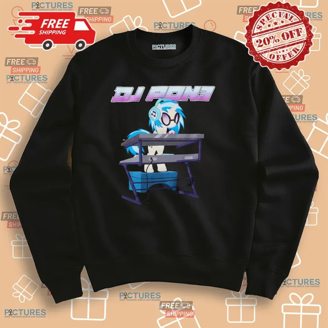 My Little Pony DJ Pon-3 Vinyl Scratch EDM Unicorn Graphic T Shirt