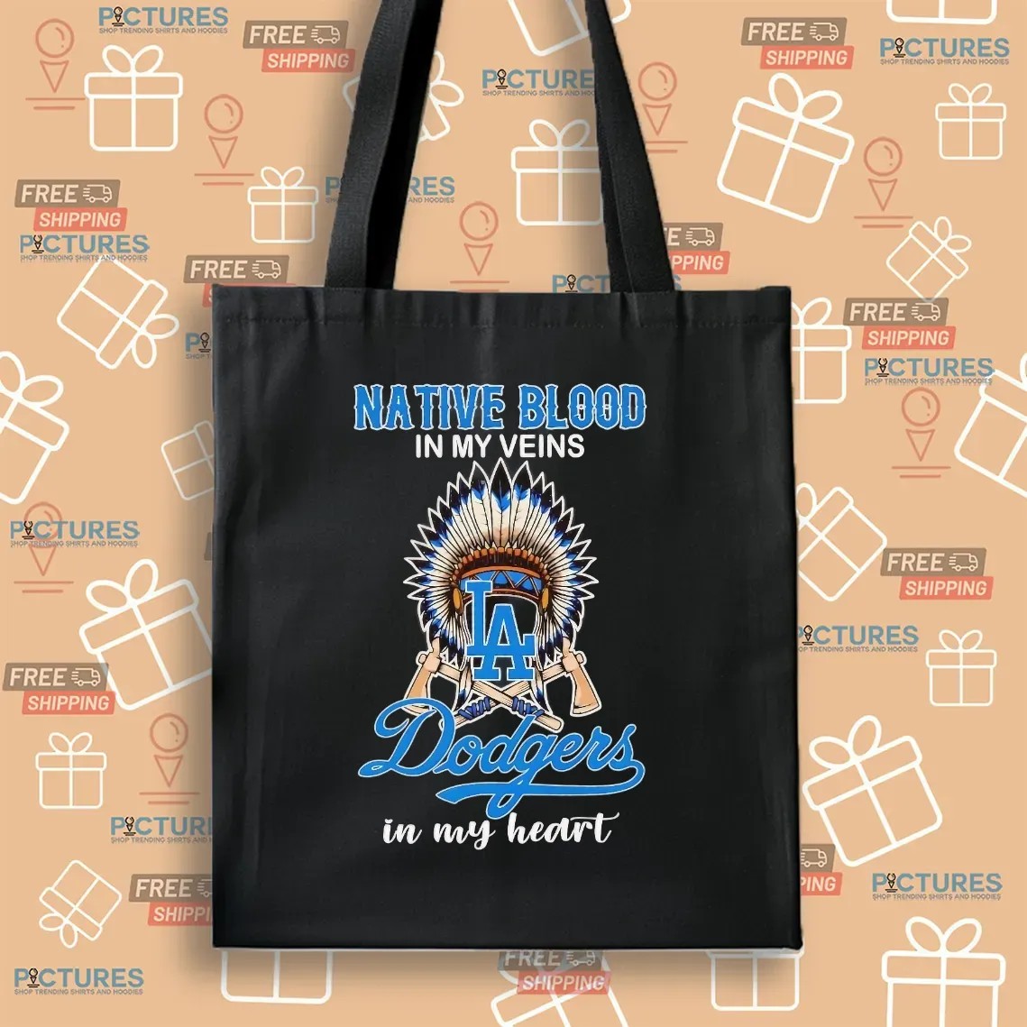 Nation Blood In My Veins Los Angeles Dodgers Baseball In My Heart T Shirt