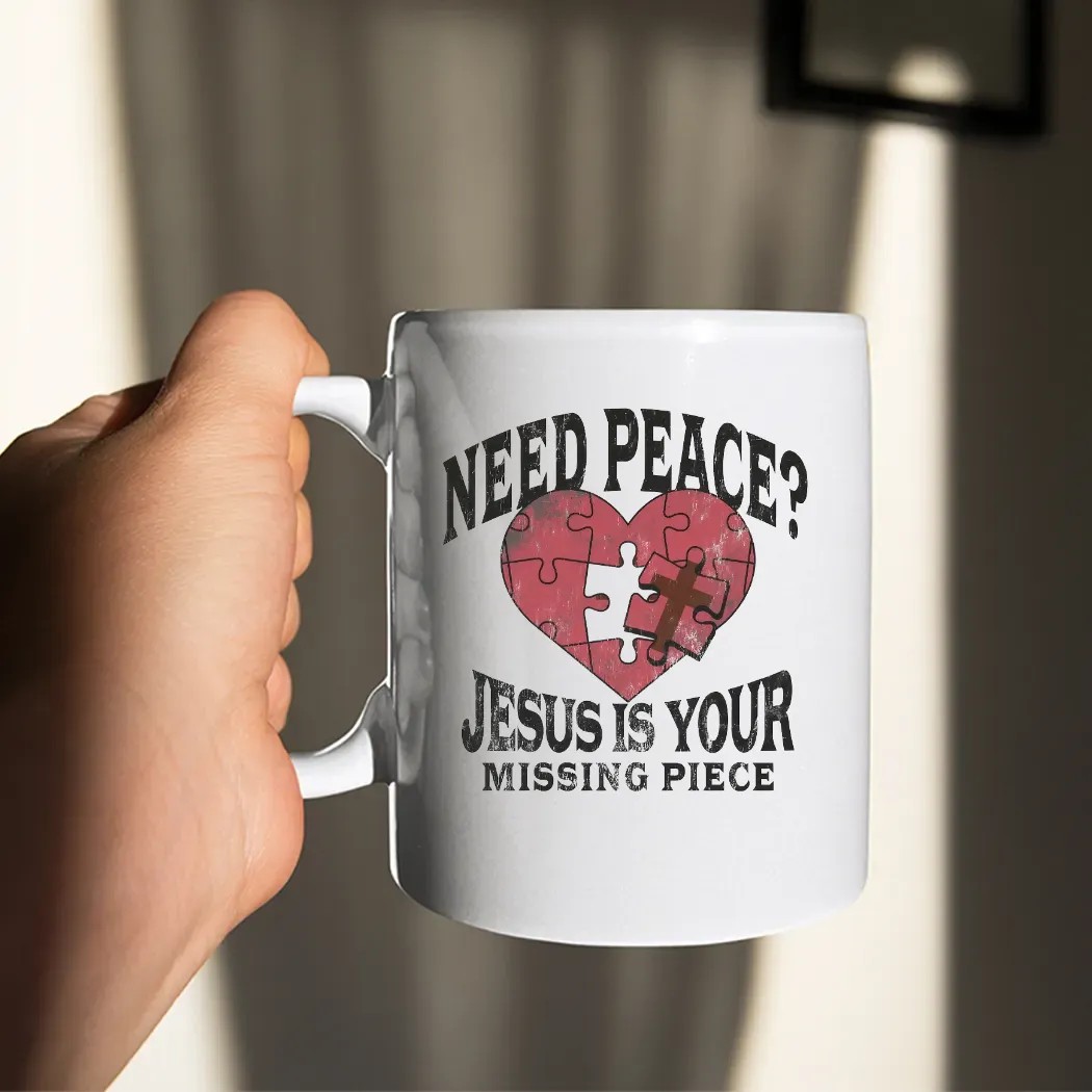 Need Peace Jesus Is Your Missing Piece Heart Christian Graphic T Shirt