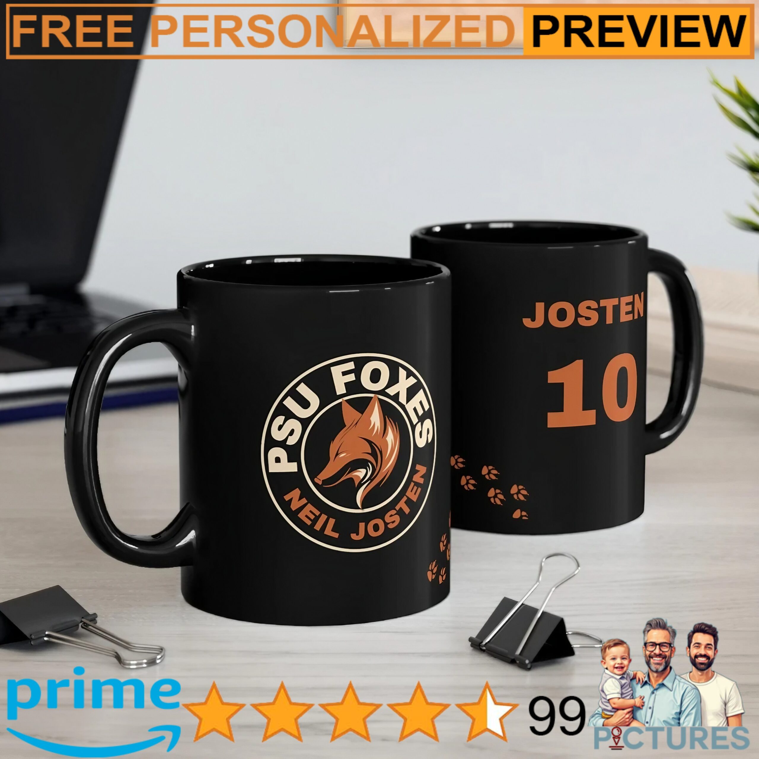Neil Josten 10 AFTG Palmetto State University Foxes All For The Game Exy Mug