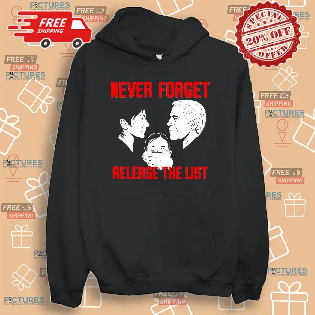 Never Forget Release The List Epstein Files T Shirt