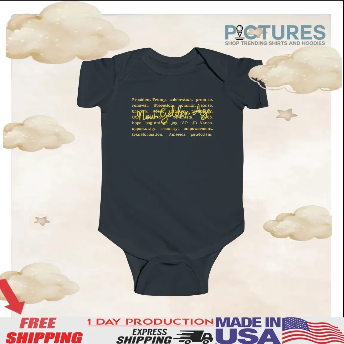 New Golden Age President Trump Celebration Promise Renewal Liberation Optimism T Shirt