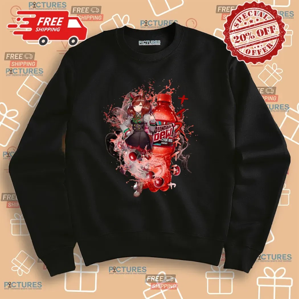 Nice Nature Uma Musume Mountain Dew Code Red Cherry Soda Mashup T Shirt