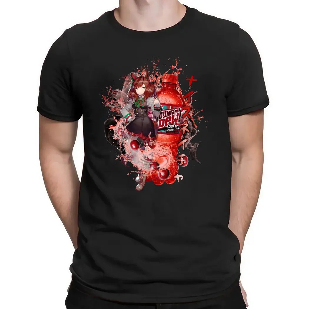 Nice Nature Uma Musume Mountain Dew Code Red Cherry Soda Mashup T Shirt