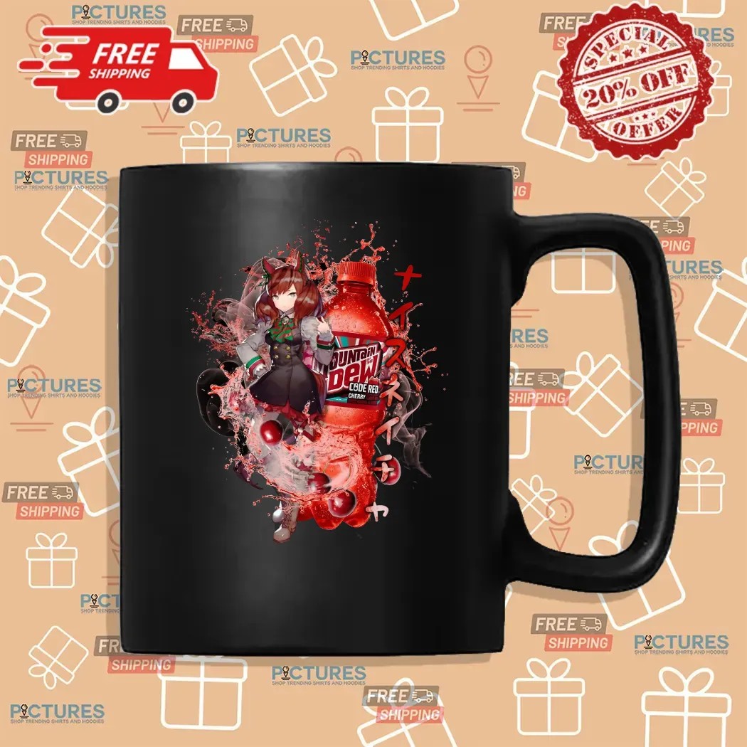 Nice Nature Uma Musume Mountain Dew Code Red Cherry Soda Mashup T Shirt