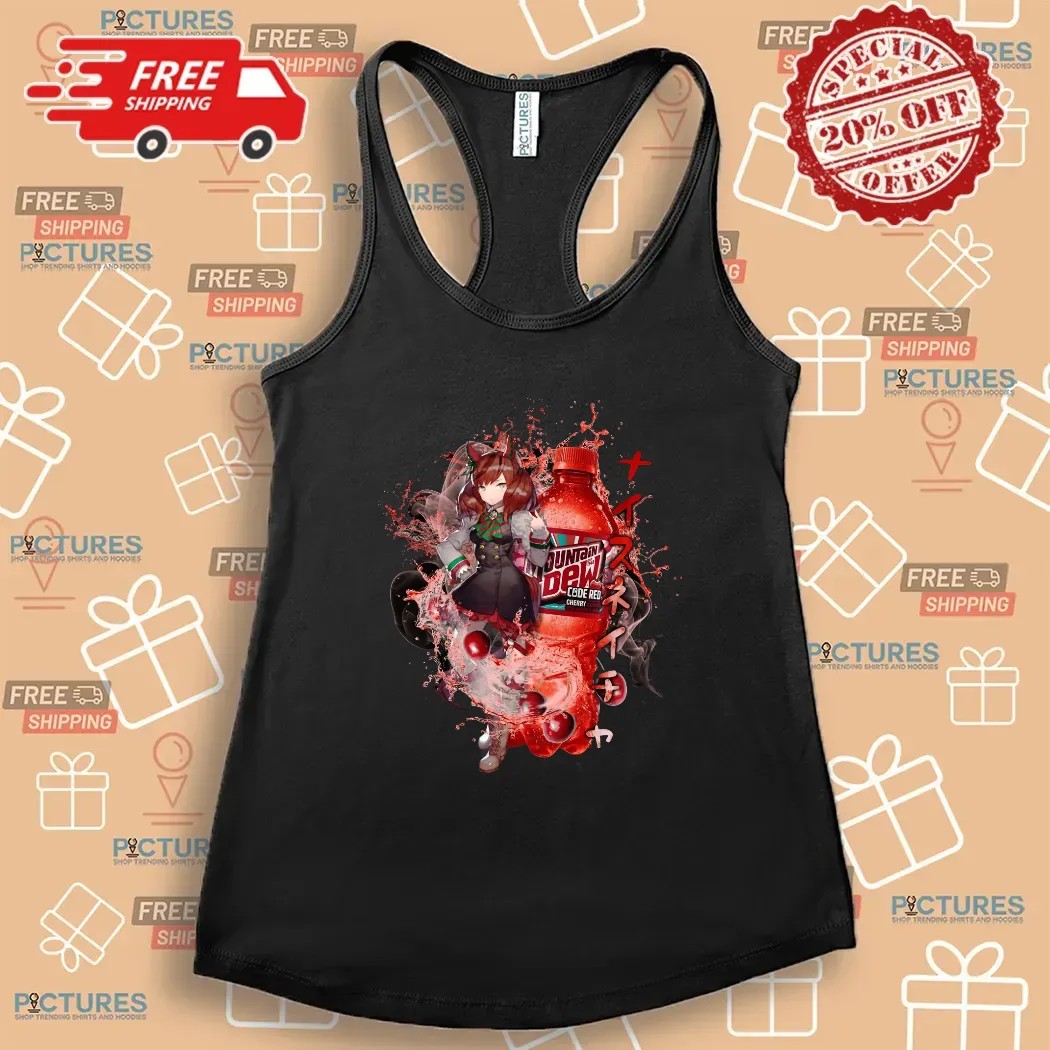 Nice Nature Uma Musume Mountain Dew Code Red Cherry Soda Mashup T Shirt