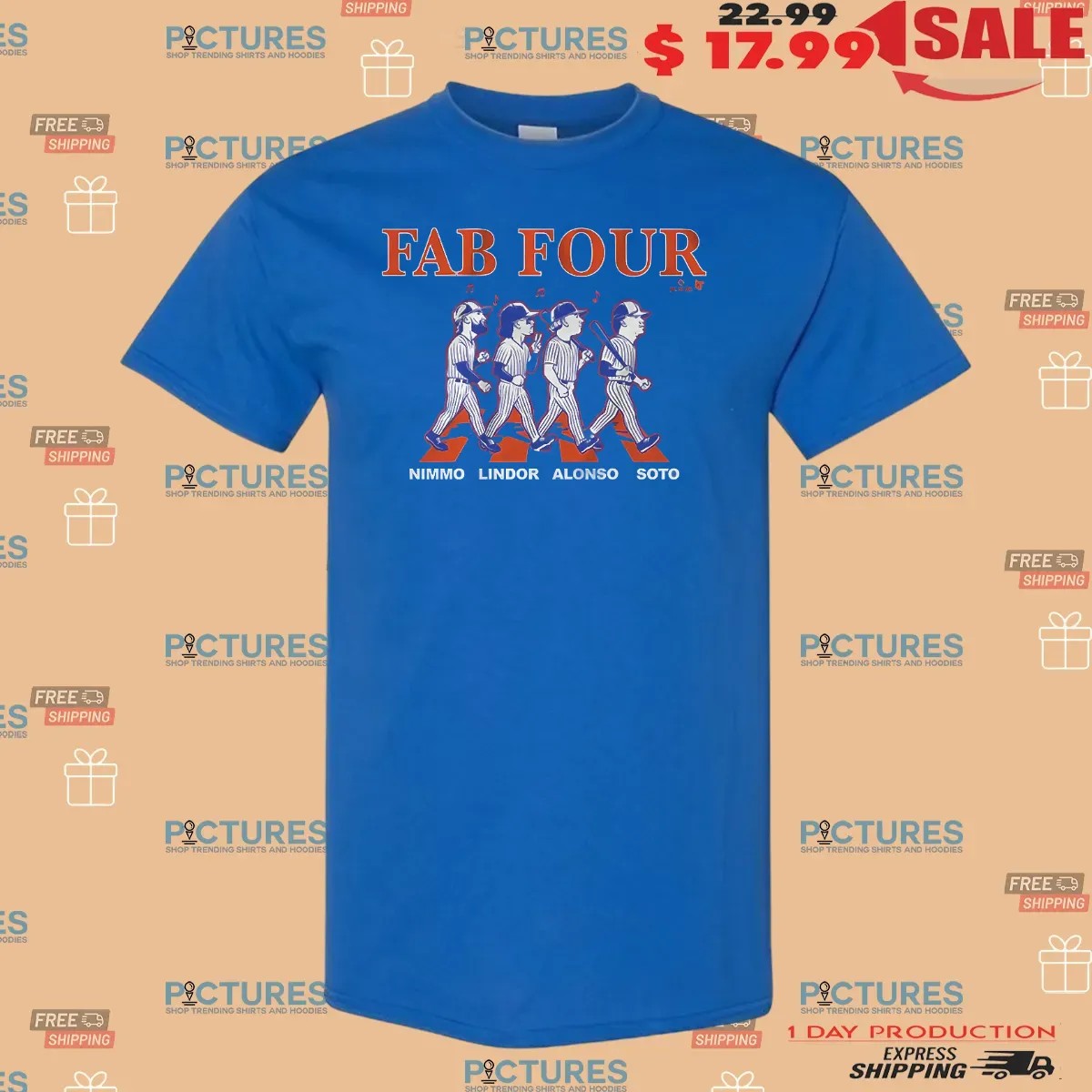 Nimmo Lindor Alonso Soto Fab Four Baseball Beatles Abbey Road Parody T Shirt