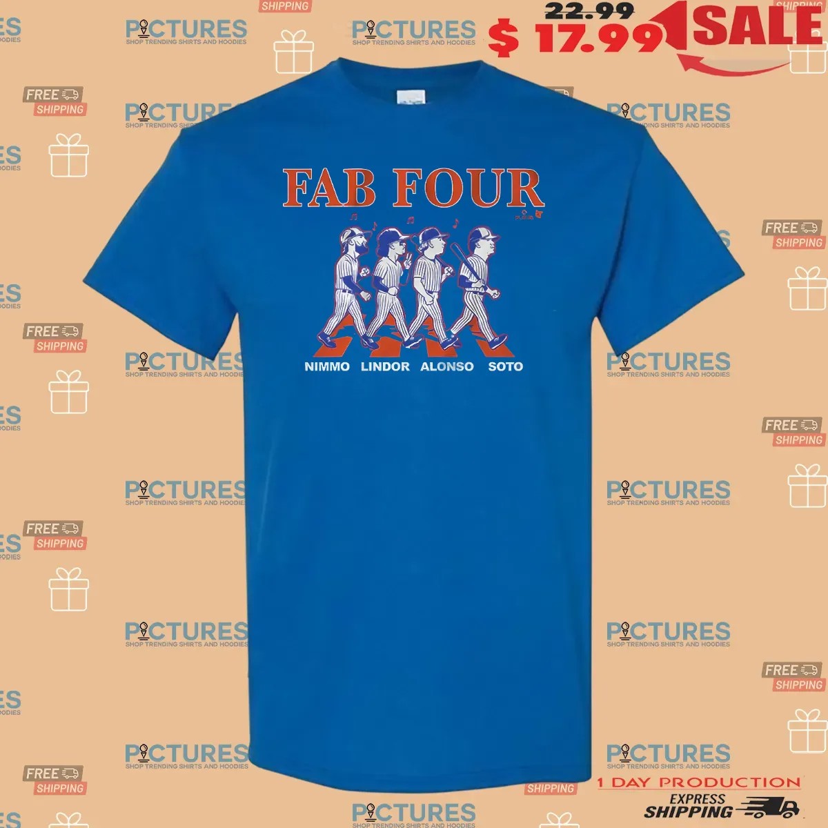 Nimmo Lindor Alonso Soto Fab Four Baseball Beatles Abbey Road Parody T Shirt