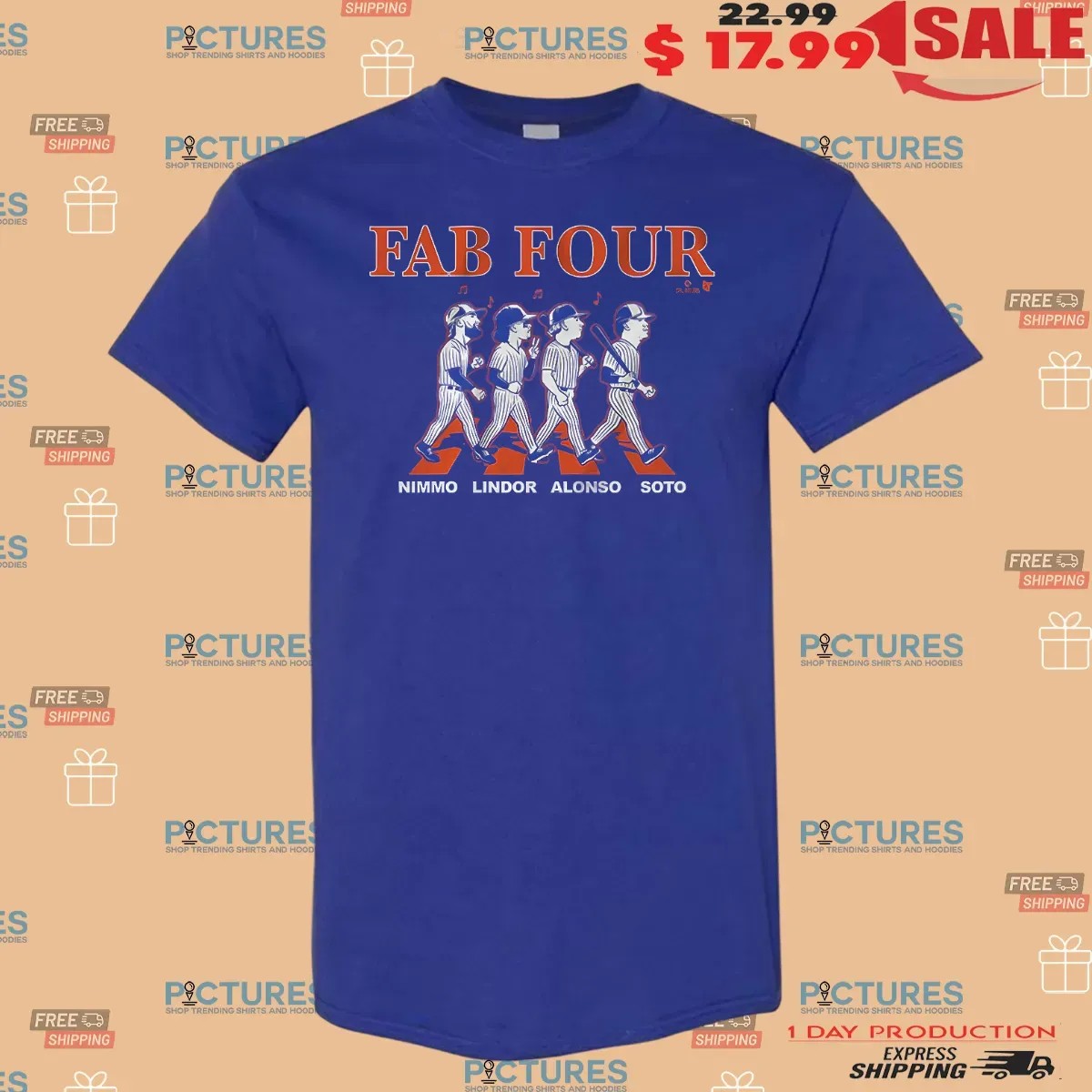 Nimmo Lindor Alonso Soto Fab Four Baseball Beatles Abbey Road Parody T Shirt