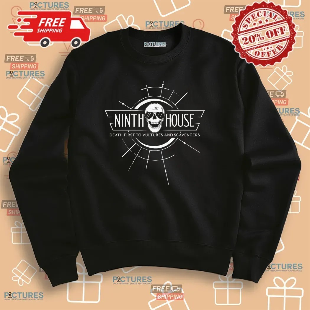 Ninth House Death First To Vultures And Scavengers Skull T Shirt
