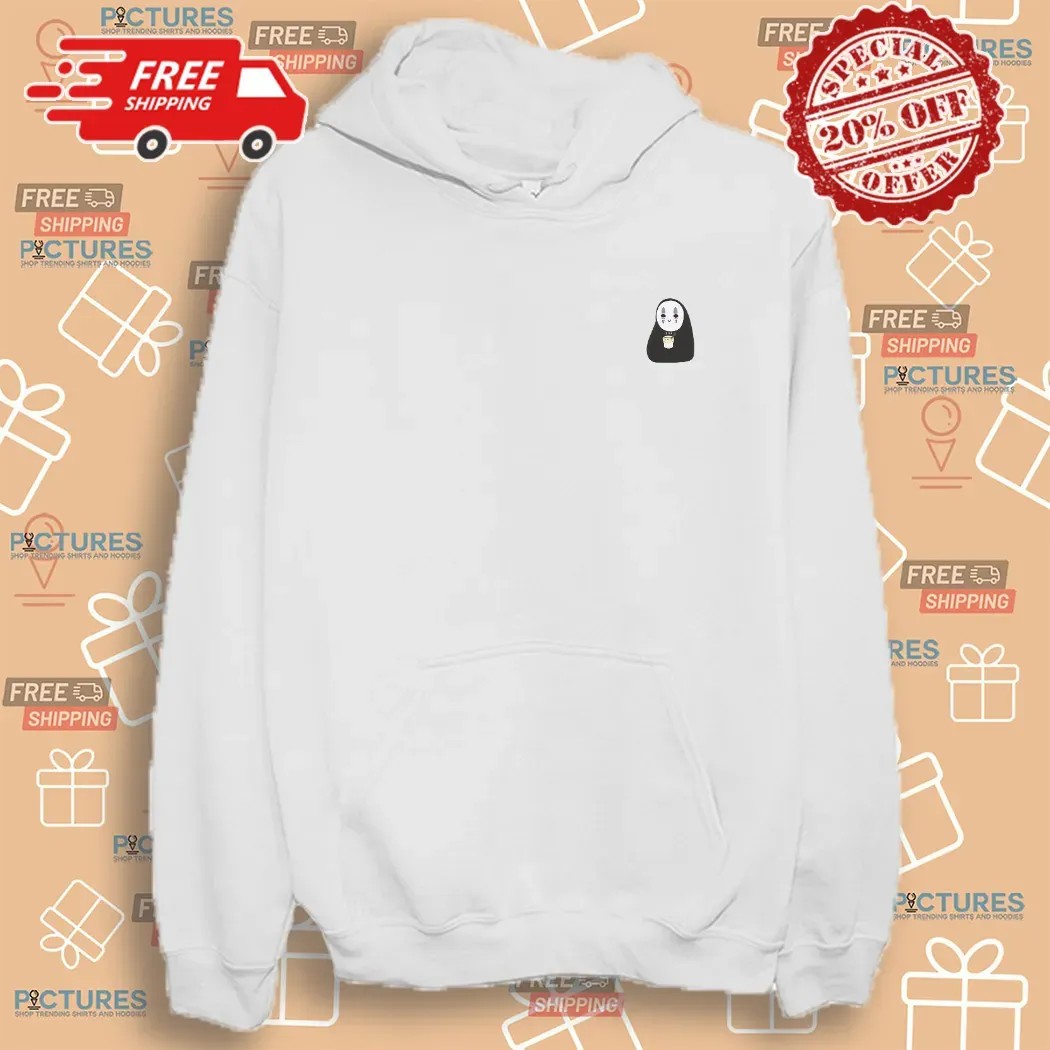 No Face Kaonashi Eating Noodles Cup Spirited Away Anime T Shirt