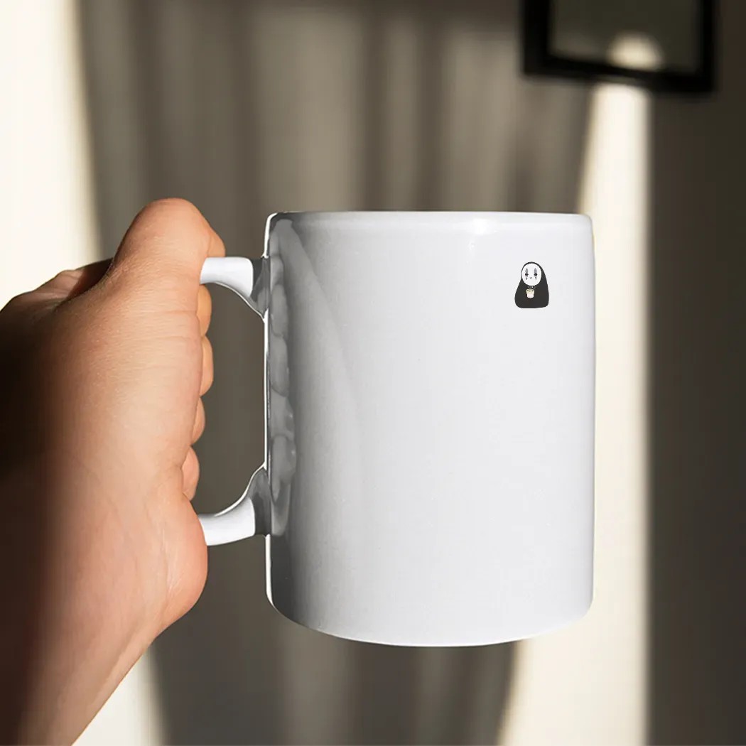 No Face Kaonashi Eating Noodles Cup Spirited Away Anime T Shirt