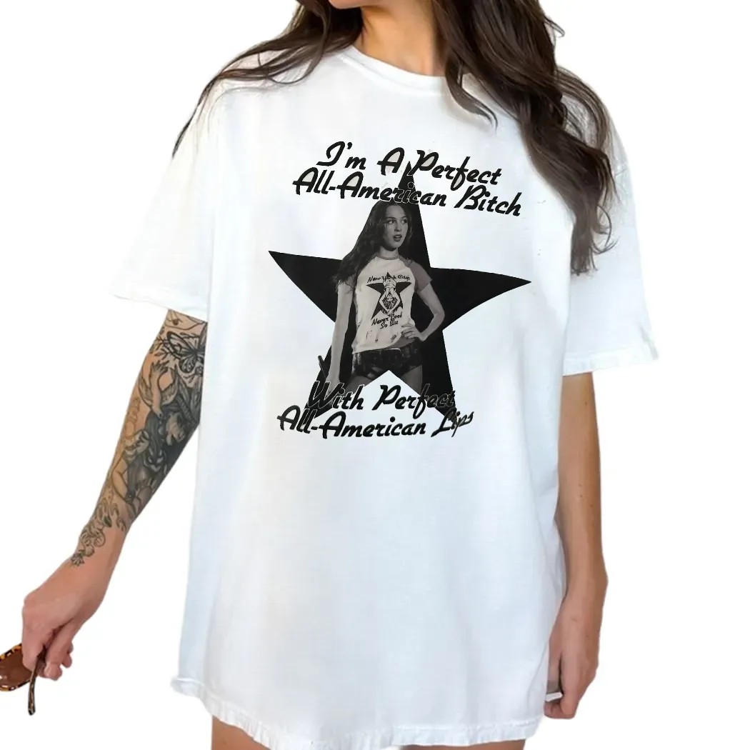 Olivia Rodrigo I'm A Perfect All-american Btch With Perfect All-american Lips New York City Never Look So Blue T Shirt