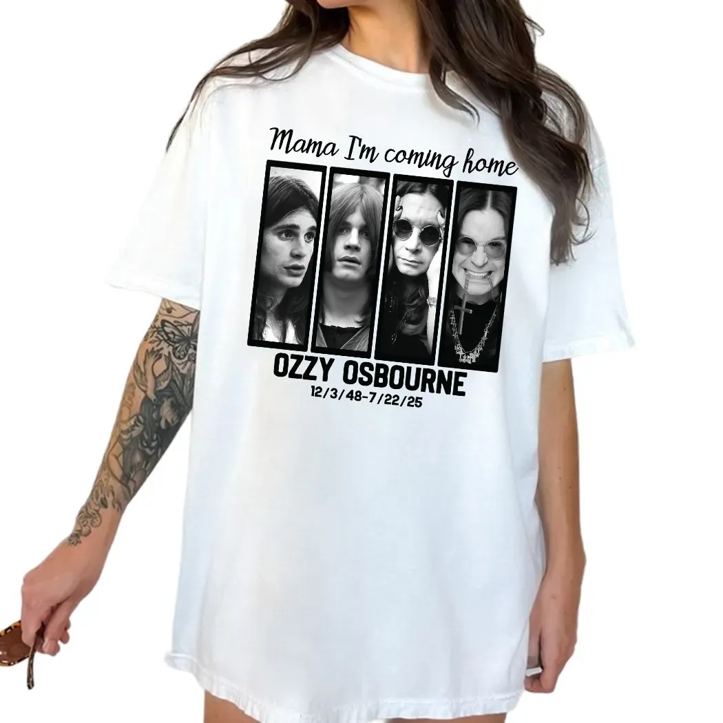 Ozzy Osbourne Mama I’m Coming Home Tribute Graphic Iconic Rock Legend Portraits T Shirt