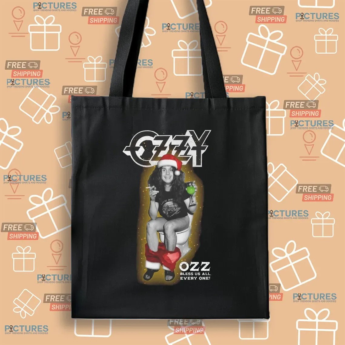 Ozzy Osbourne Santa Ozz Bless Us All Every One T Shirt