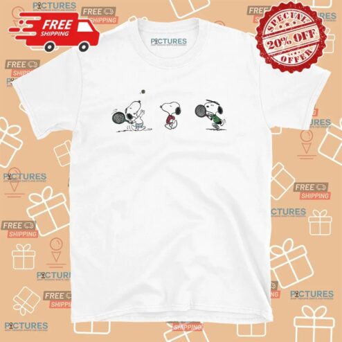 Peanuts Snoopy Tennis Cartoon T Shirt