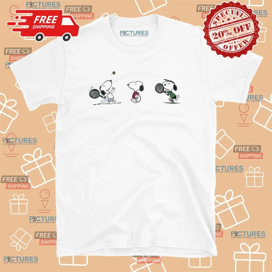 Peanuts Snoopy Tennis Cartoon T Shirt