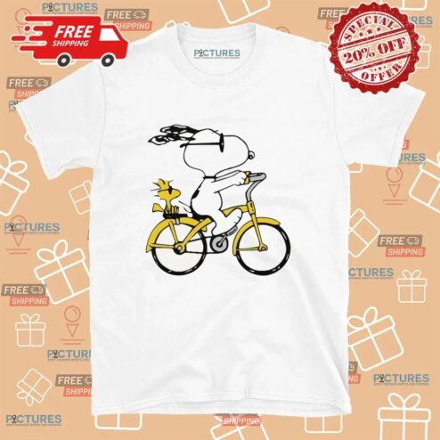 Peanuts Snoopy Woodstock Riding Bike Cute T Shirt