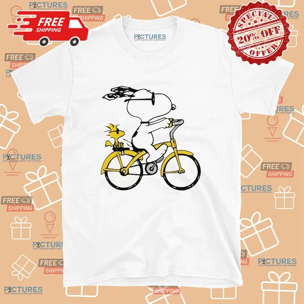 Peanuts Snoopy Woodstock Riding Bike Cute T Shirt