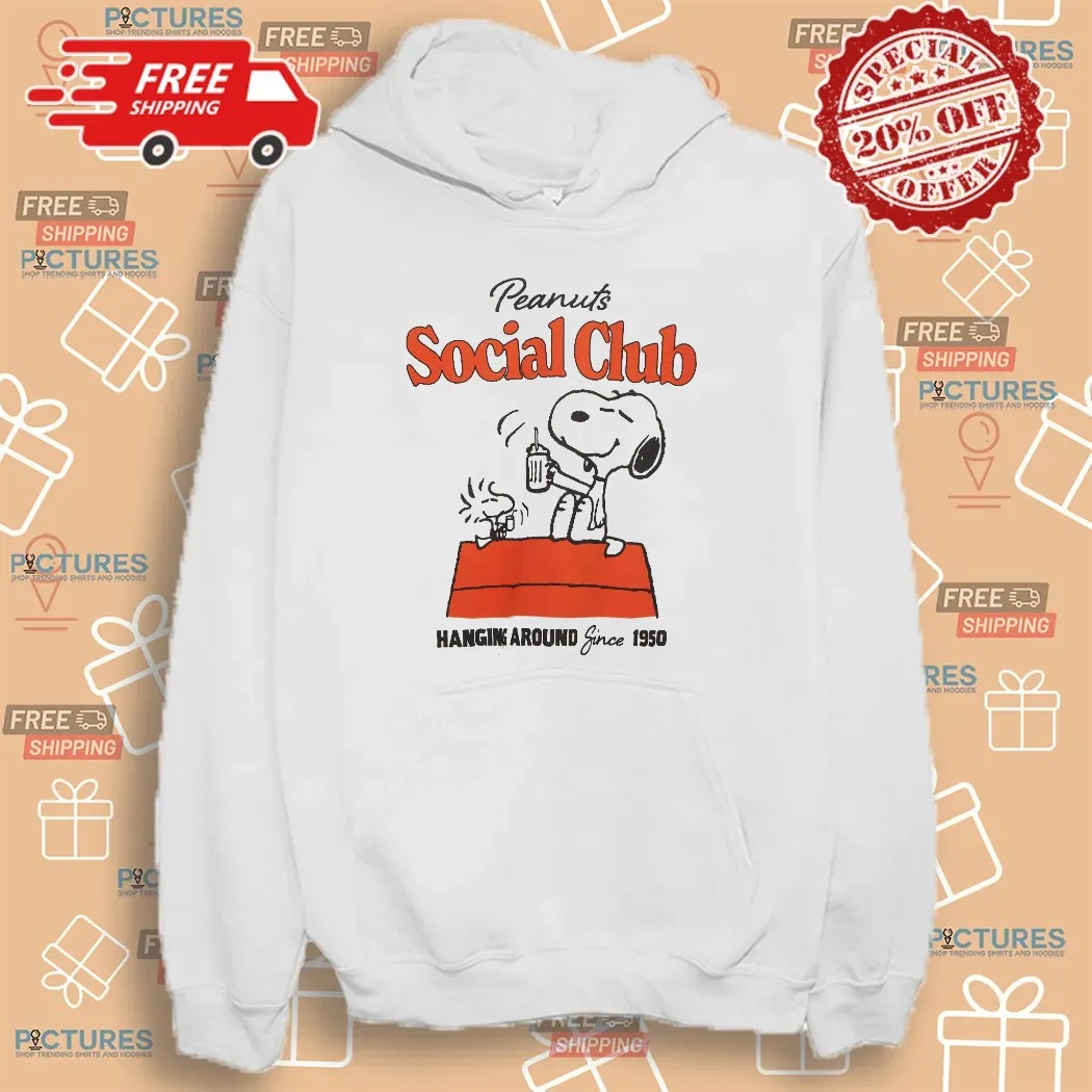 Peanuts Snoopy and Woodstock Social Club Hanging Around Since 1950 T Shirt