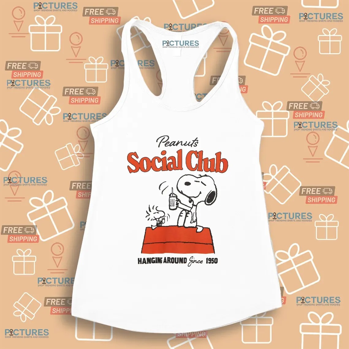 Peanuts Snoopy and Woodstock Social Club Hanging Around Since 1950 T Shirt