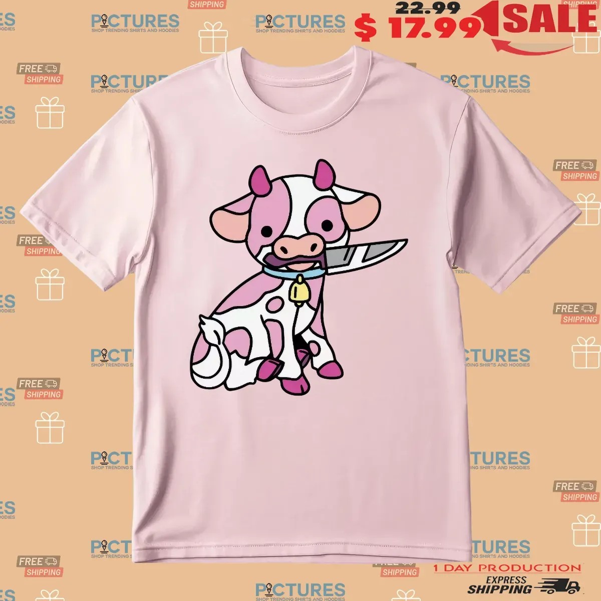 Pink Cow Knife Meme T Shirt