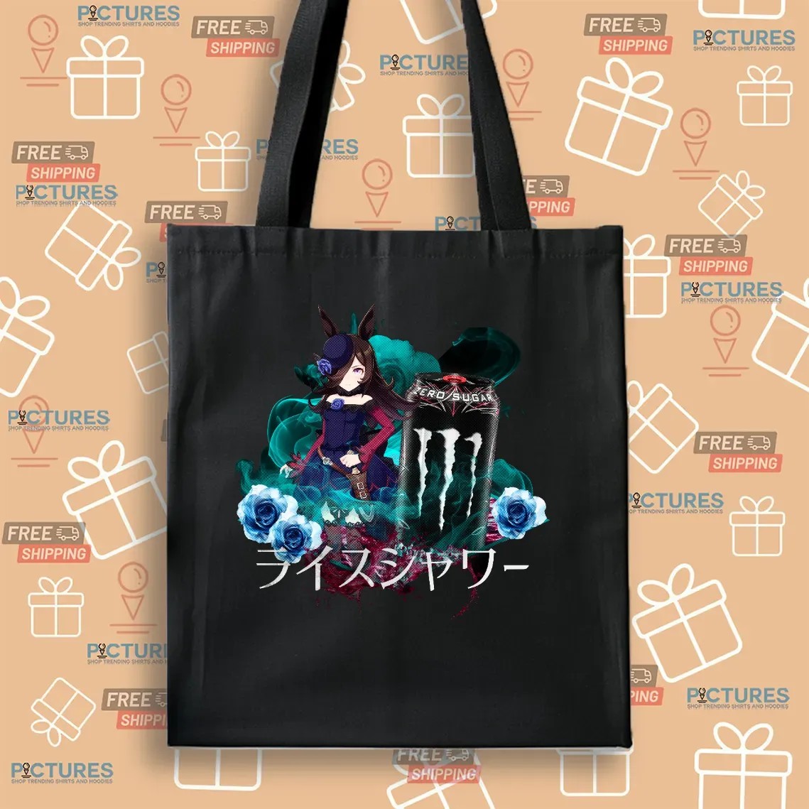 Rice Shower Uma Musume Monster Energy Zero Sugar Mashup T Shirt
