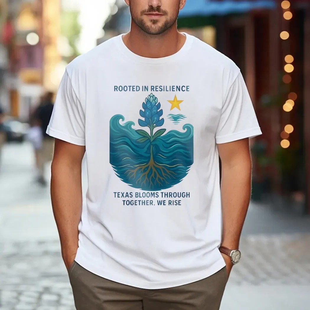 Rooted In Resilience Texas Blooms Through Together We Rise Texas Strong T Shirt