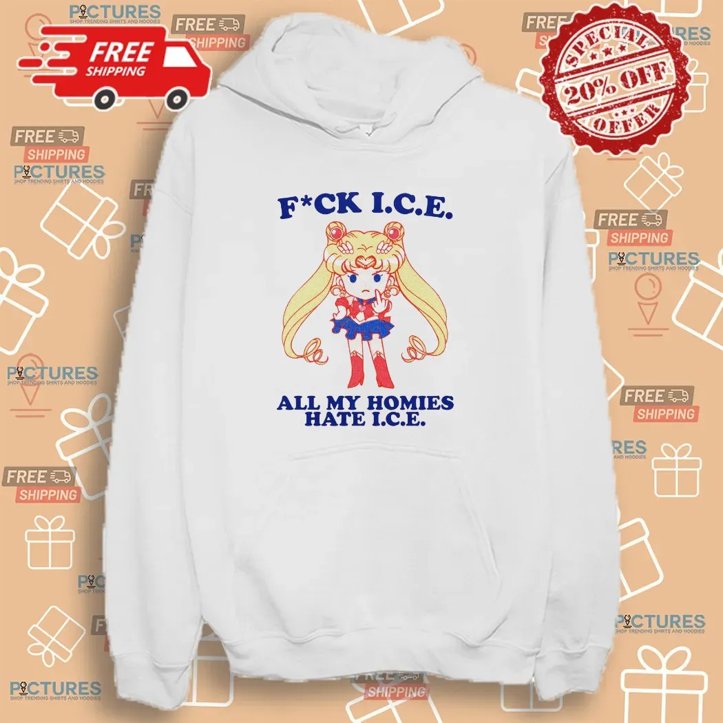 Sailor Moon Fuck Ice All My Homies Hate I.C.E T Shirt